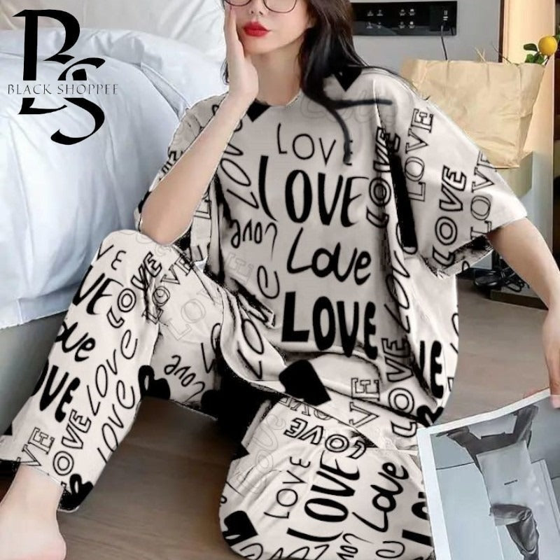 LOVE DROPSHOULDER CREAM - PJ SUIT FOR WOMEN