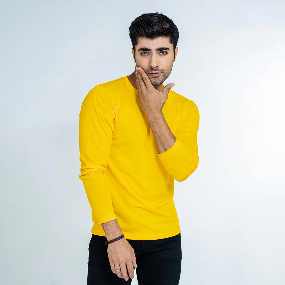 Full Sleeves Tees For Men - YELLOW