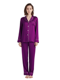 PLAIN SILK NIGHT SUIT - PURPLE