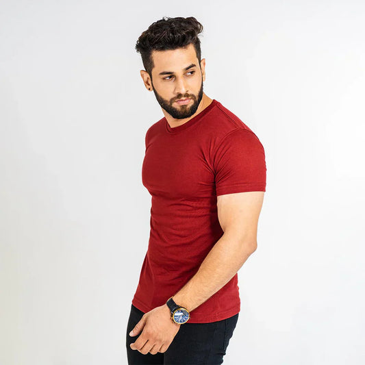 Plain Tees For Men - MAROON
