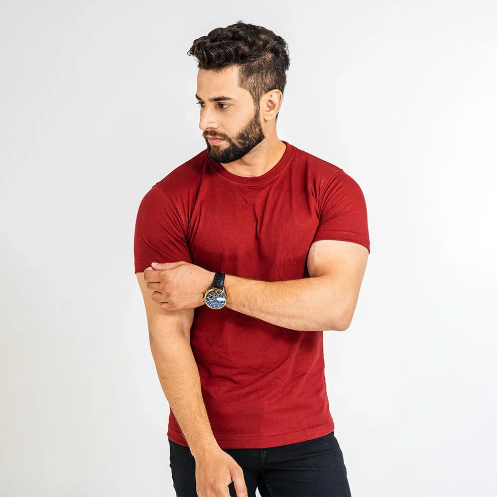 Plain Tees For Men - MAROON
