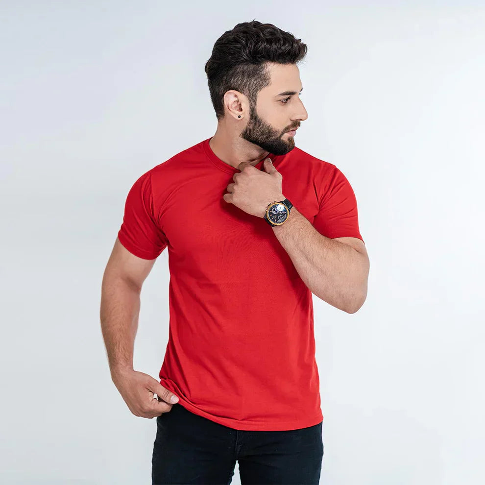 Plain Tees For Men - RED