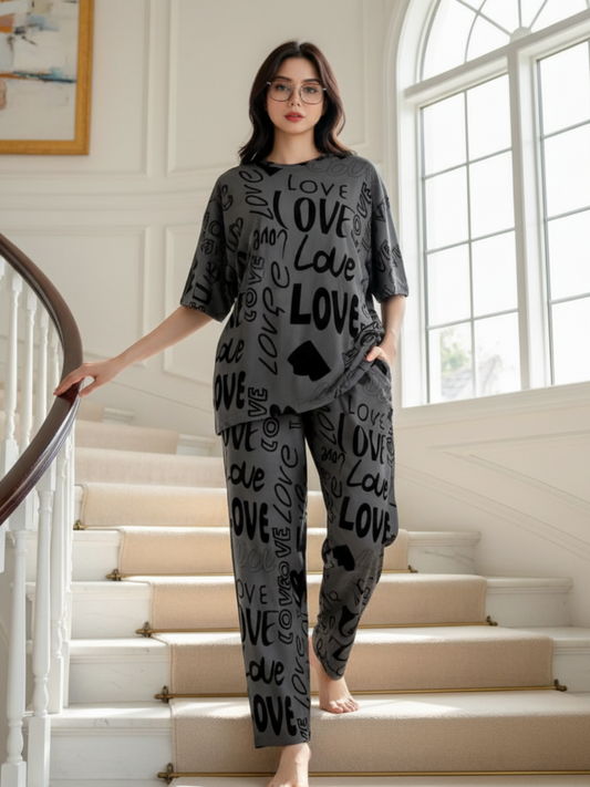 LOVE DROPSHOULDER CHARCOAL - PJ SUIT FOR WOMEN