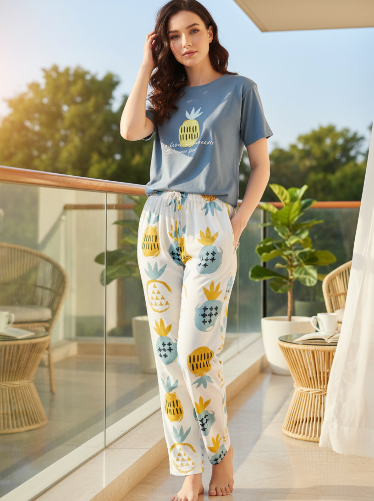 PINEAPPLE PRINTED - PJ SUIT FOR WOMEN
