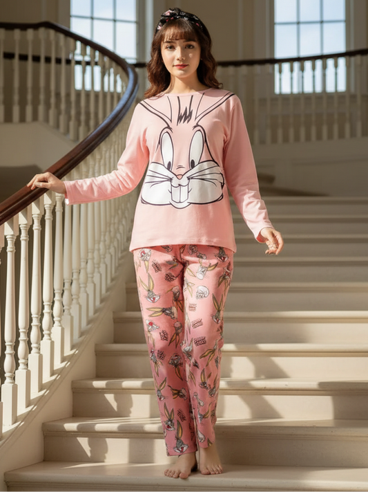 BUNNY PRINTED - PJ SUIT FOR WOMEN