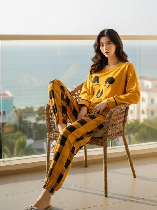 NEW MICKEY EYE MUSTARD - PJ SUIT FOR WOMEN
