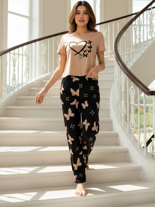 BUTTERFLY AND  HEART - PJ SUIT FOR WOMEN
