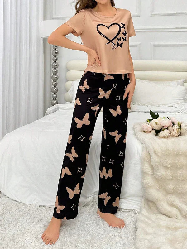 BUTTERFLY AND  HEART - PJ SUIT FOR WOMEN