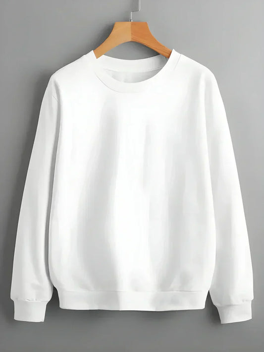 FLASH SALE #ZIPWEAR - Plain SweatShirt - WHITE