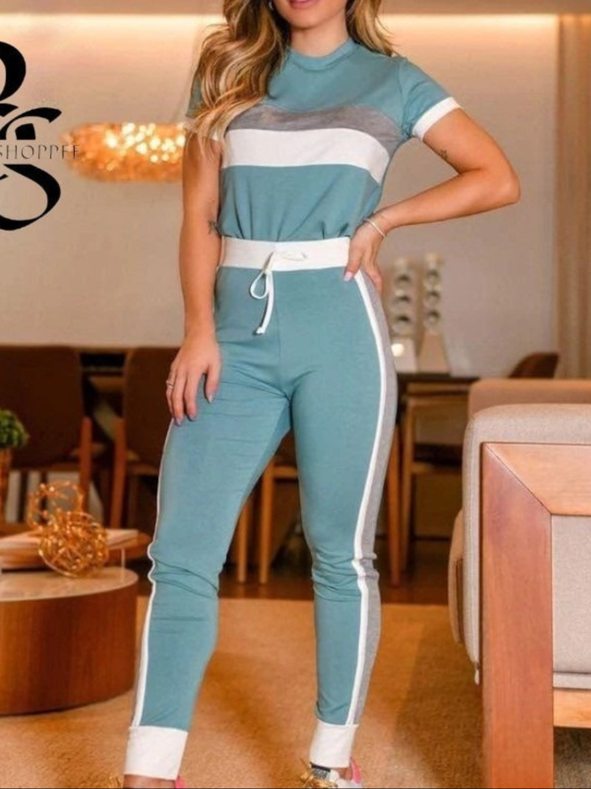SKY BLUE PANEL - TRACK SUIT FOR WOMEN