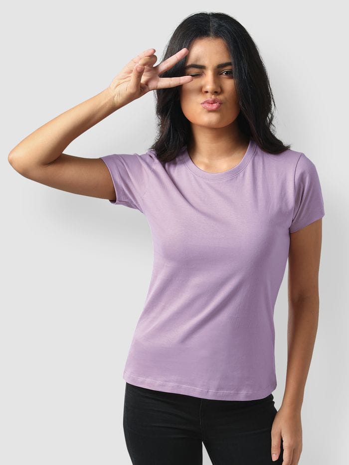 Plain Tees For Women - LILAC PURPLE