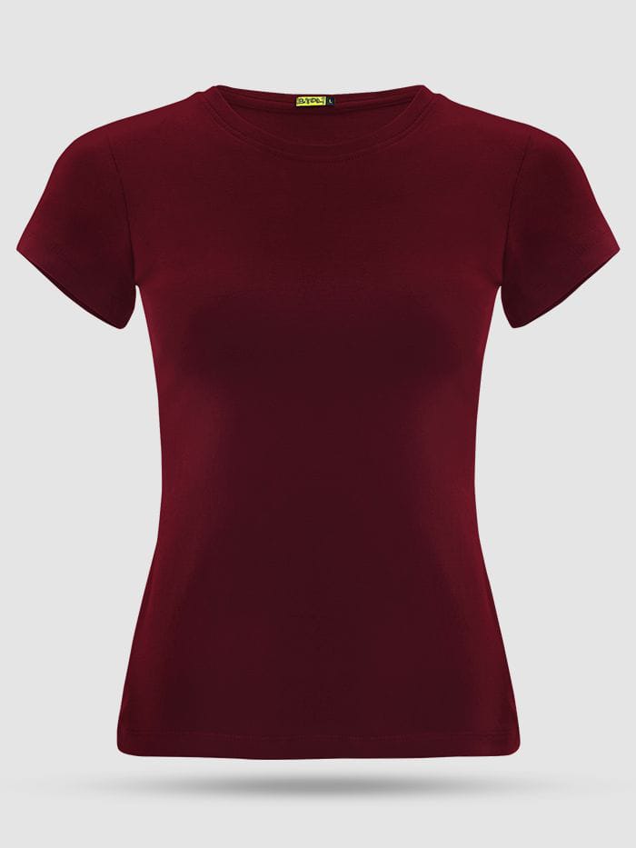 Plain Tees For Women - MAROON