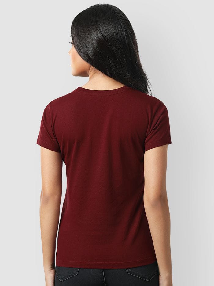 Plain Tees For Women - MAROON
