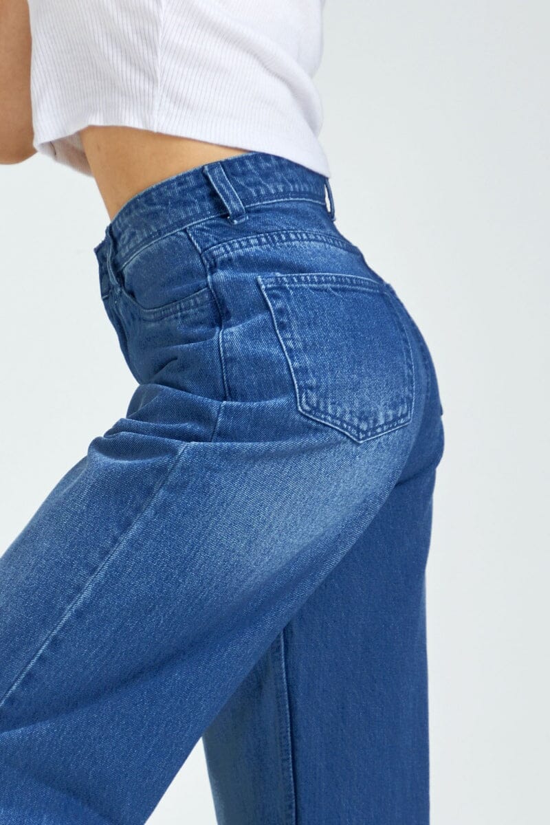 BLUE Wide-Leg Jeans For Women