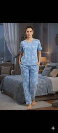 “Sky Leaf Printed PJ Set”